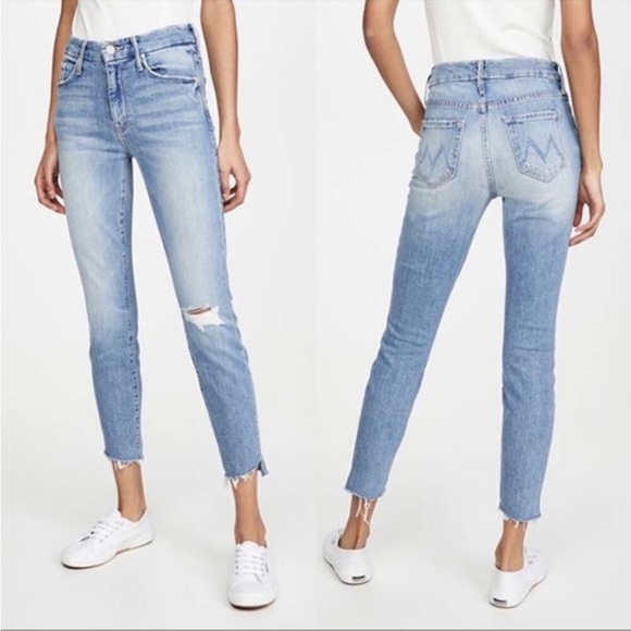 Mother The Looker Ankle Step Fray In Exposed Secret Sister Skinny Cropped Jeans - Picture 3 of 10